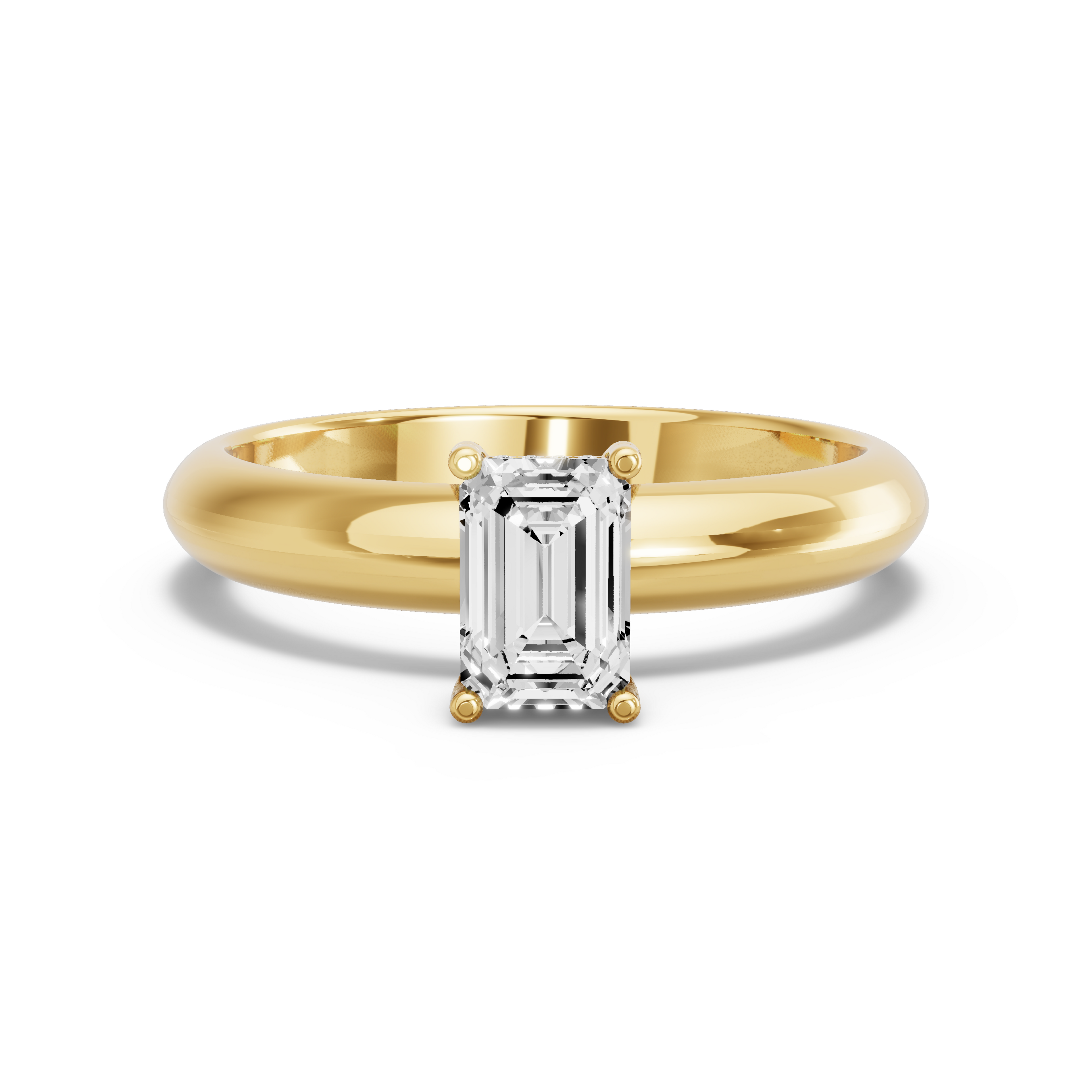 Image for Radiant Pave Basket Ring with Knife Edge Solitaire band in 14K White Gold