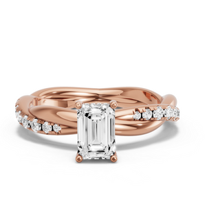Image for Radiant Pave Basket Ring with Rope Pave band