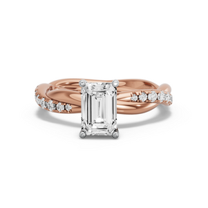 Image for Radiant Pave Basket Ring with Rope Pave band