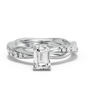 Image for Radiant Pave Basket Ring with Rope Pave band