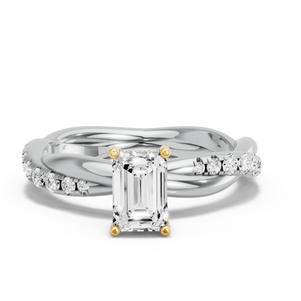 Image for Radiant Pave Basket Ring with Rope Pave band