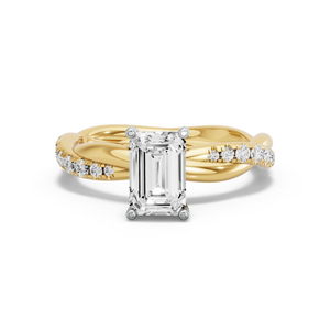 Image for Radiant Pave Basket Ring with Rope Pave band