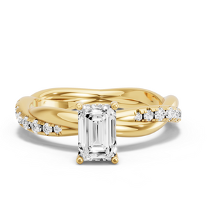 Image for Radiant Pave Basket Ring with Rope Pave band
