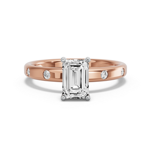 Image for Radiant Pave Basket Ring with Sleek Accent band