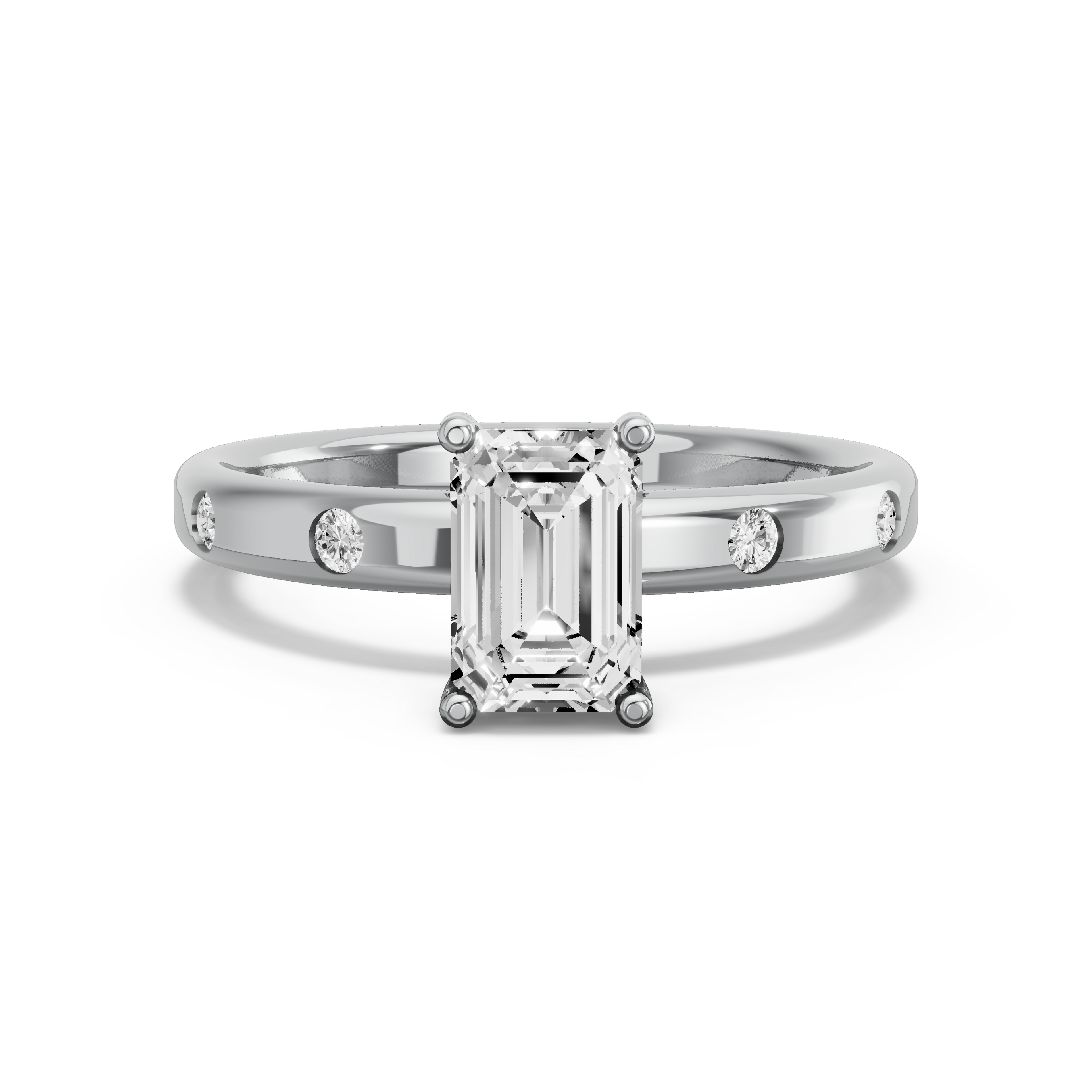 Image for Radiant Pave Basket Ring with Rope Pave band in 950 Platinum
