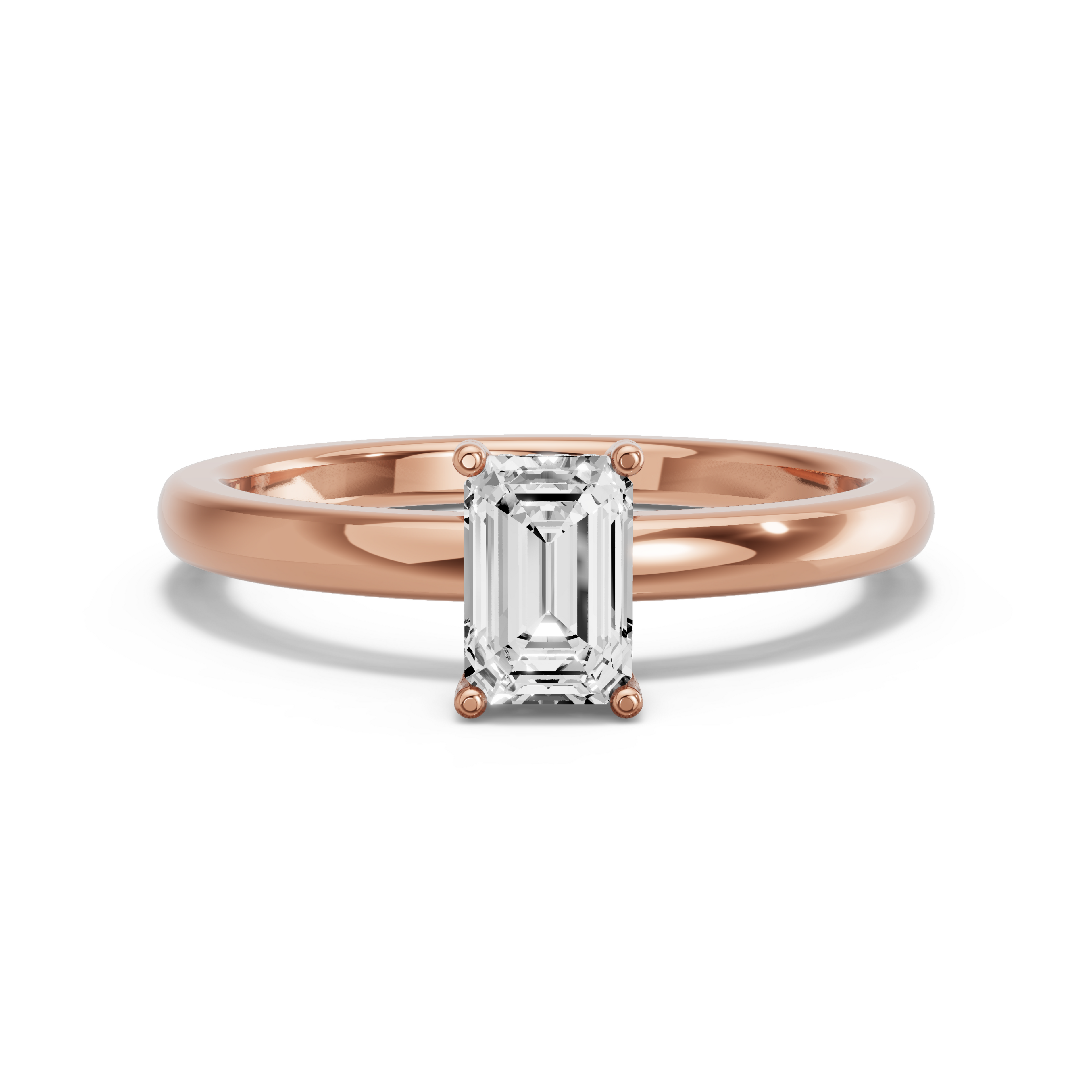 Image for Radiant Pave Basket Ring with Solitaire band in 10K Yellow Gold