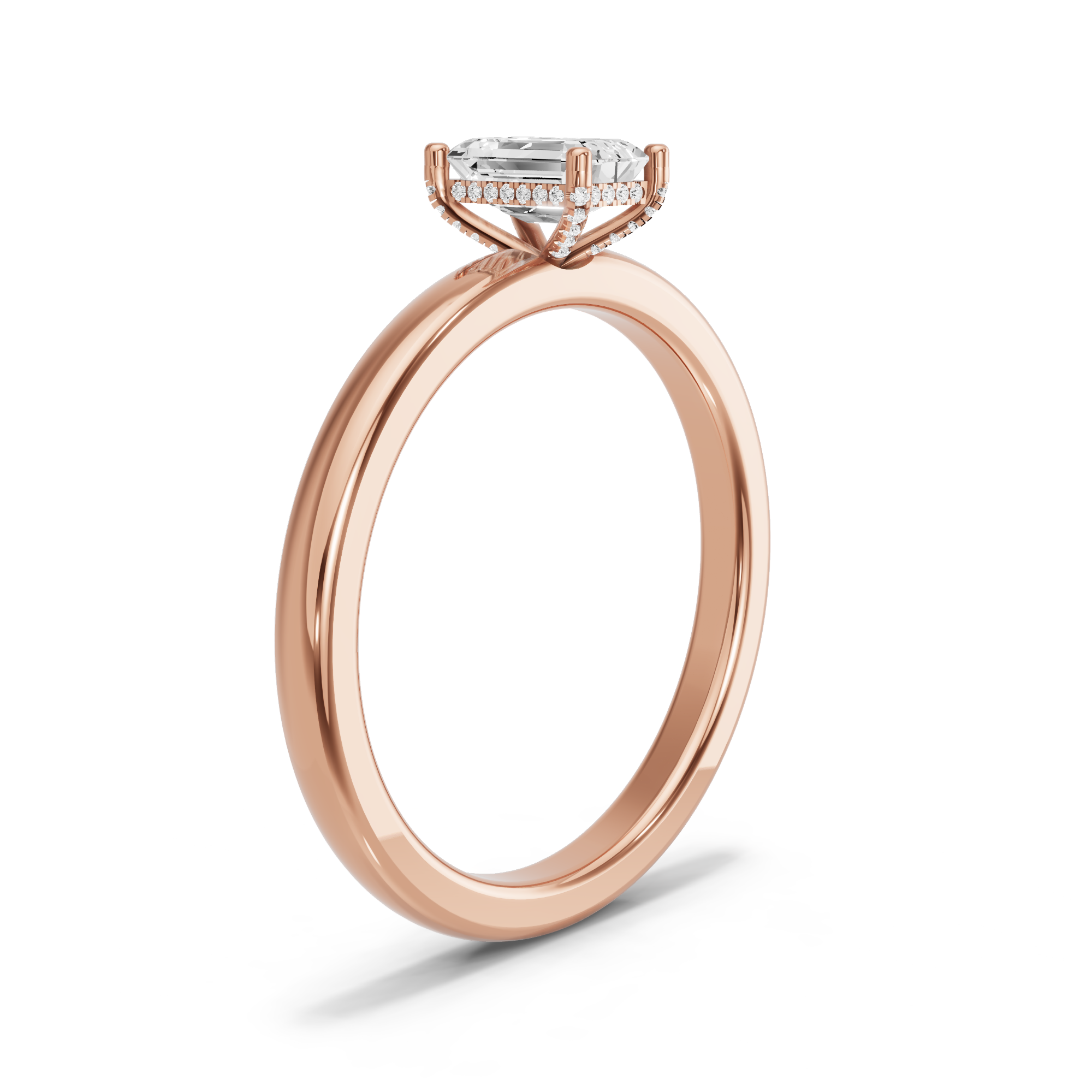 Image for Radiant Pave Basket Ring with Solitaire band