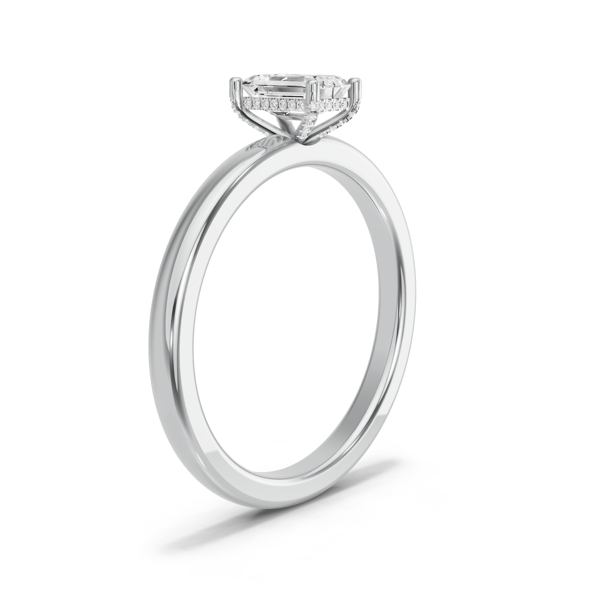 Image for Radiant Pave Basket Ring with Solitaire band