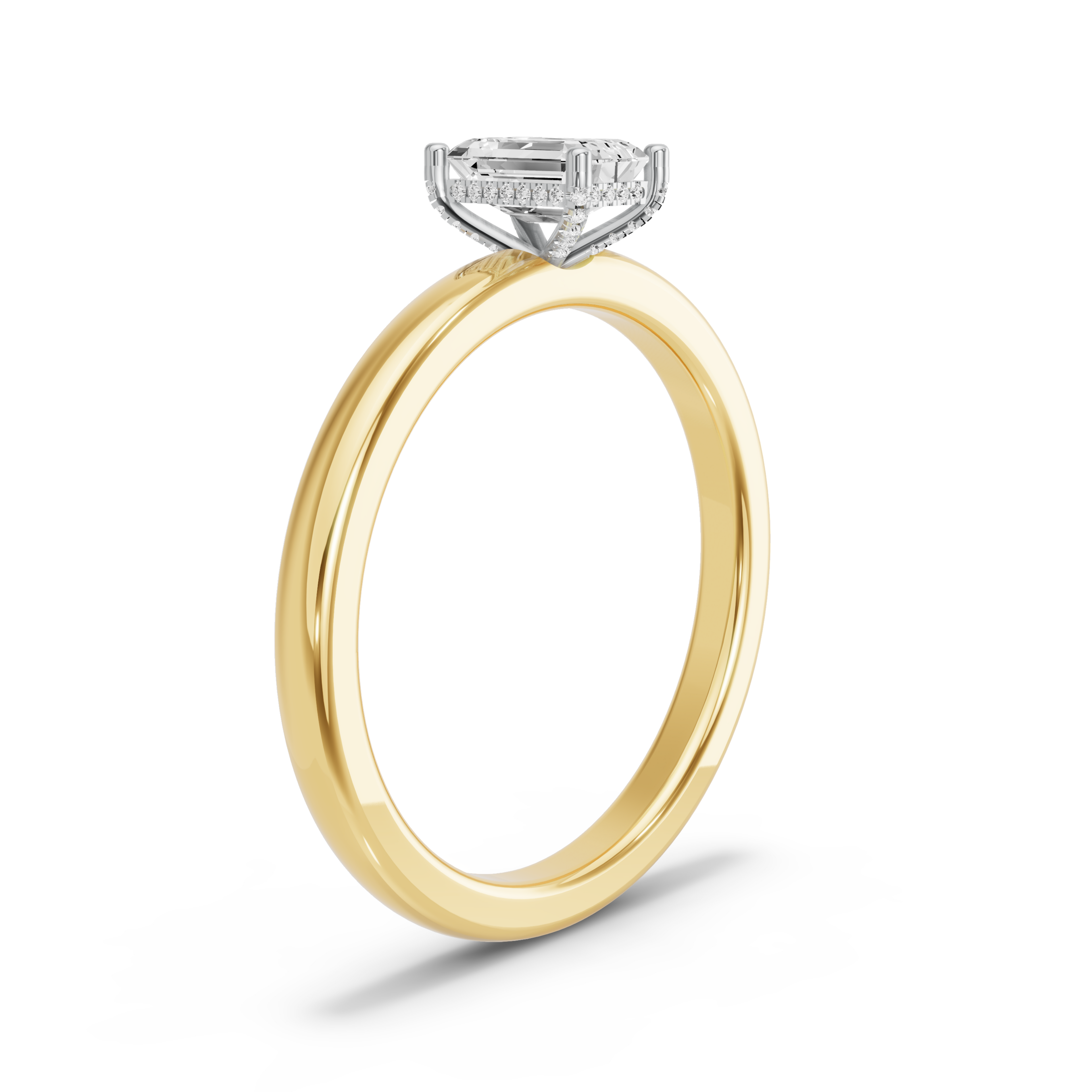 Image for Radiant Pave Basket Ring with Solitaire band