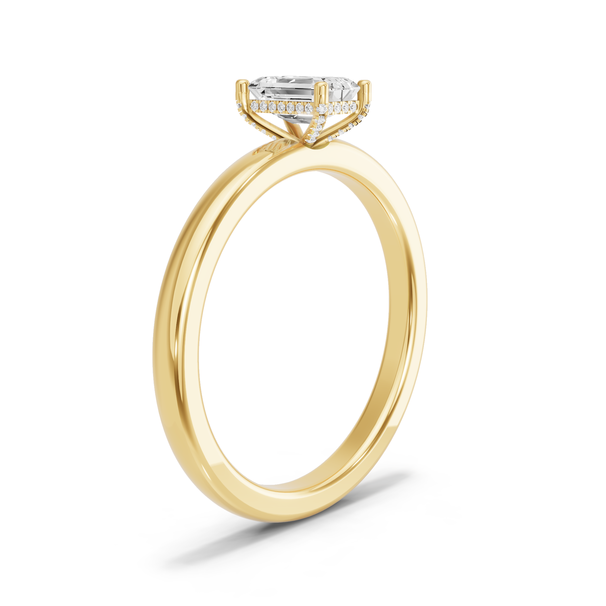 Image for Radiant Pave Basket Ring with Solitaire band