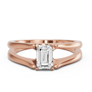 Image for Radiant Pave Basket Ring with Split Ring Solitaire band