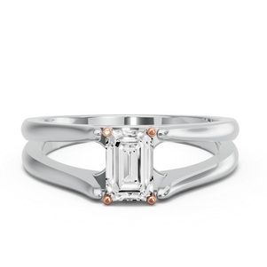 Image for Radiant Pave Basket Ring with Split Ring Solitaire band