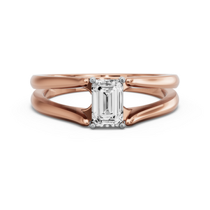 Image for Radiant Pave Basket Ring with Split Ring Solitaire band