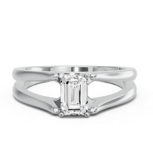 Image for Radiant Pave Basket Ring with Split Ring Solitaire band