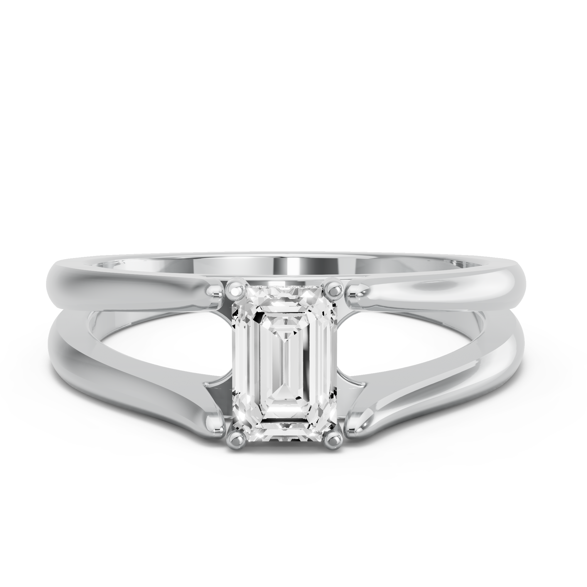 Image for Radiant Pave Basket Ring with Split Ring Solitaire band