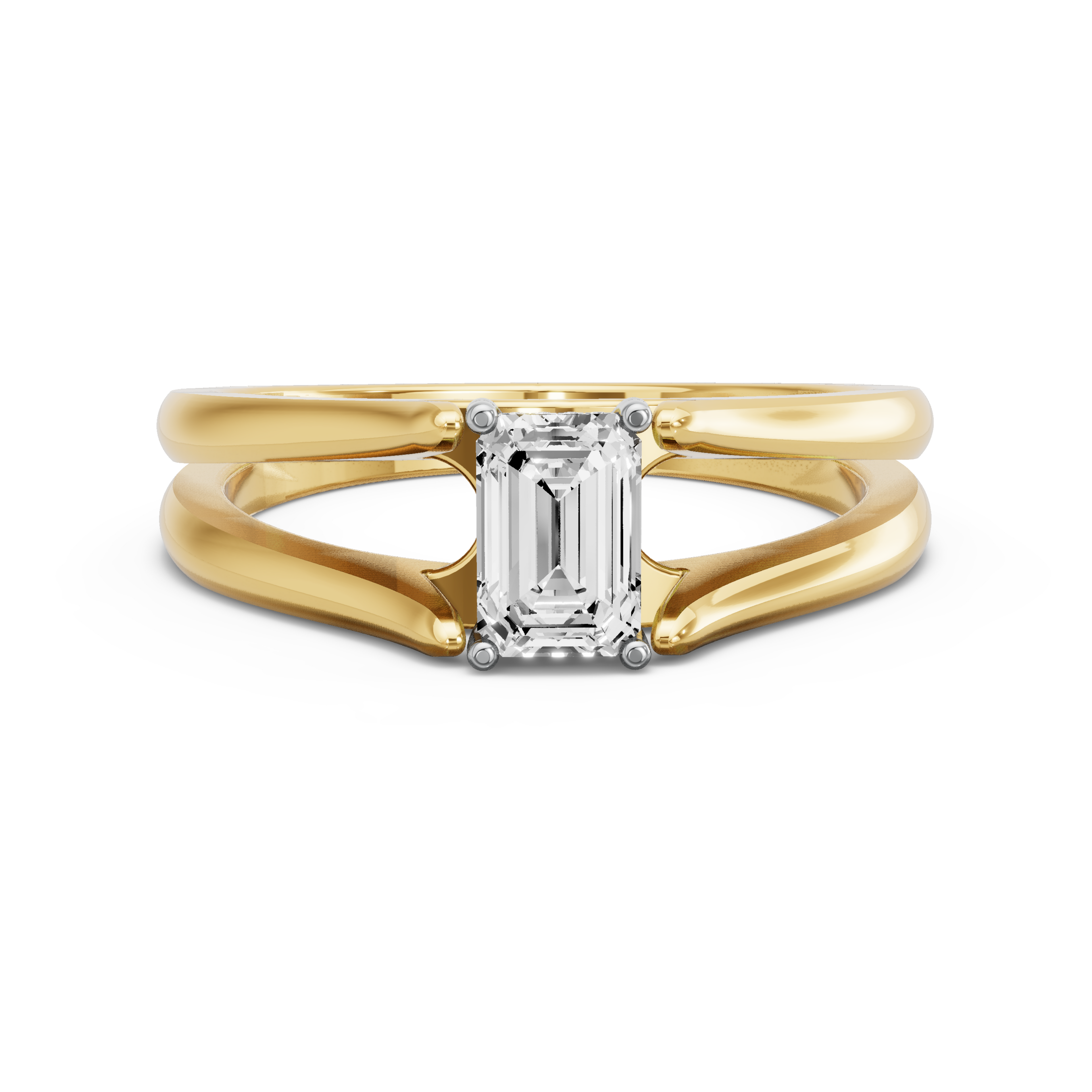 Image for Radiant Pave Basket Ring with Split Ring Solitaire band