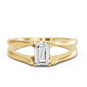 Image for Radiant Pave Basket Ring with Split Ring Solitaire band