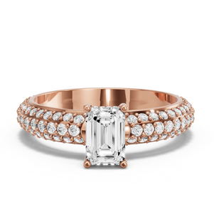 Image for Radiant Pave Basket Ring with Triple Row Pave band
