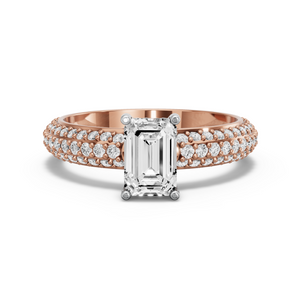 Image for Radiant Pave Basket Ring with Triple Row Pave band