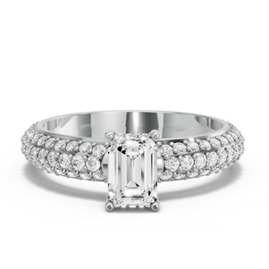 Image for Radiant Pave Basket Ring with Triple Row Pave band