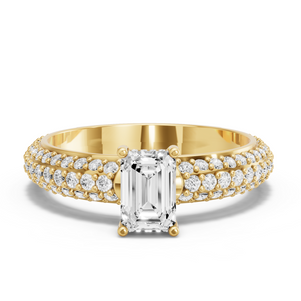 Image for Radiant Pave Basket Ring with Triple Row Pave band