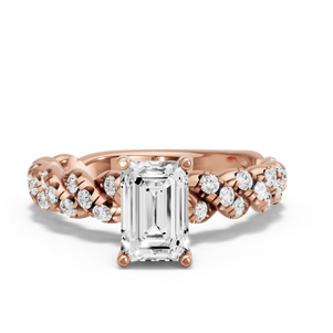 Image for Radiant Pave Basket Ring with Twist Pave band