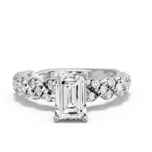Image for Radiant Pave Basket Ring with Twist Pave band