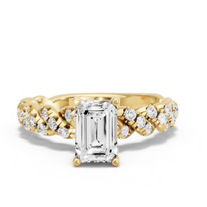Image for Radiant Pave Basket Ring with Twist Pave band