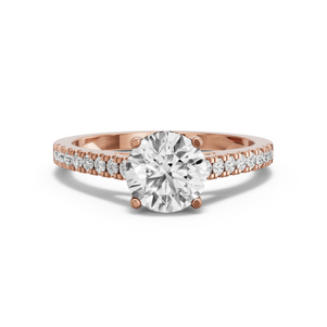 Image for Round Pave Basket Ring with Cathedral Pave band