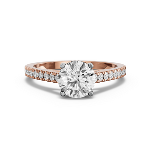 Image for Round Pave Basket Ring with Cathedral Pave band