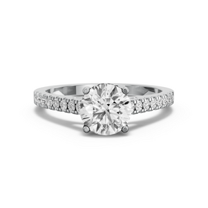 Image for Round Pave Basket Ring with Cathedral Pave band