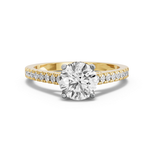 Image for Round Pave Basket Ring with Cathedral Pave band