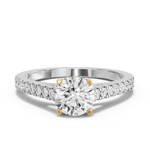 Image for Round Pave Basket Ring with Cathedral Pave band