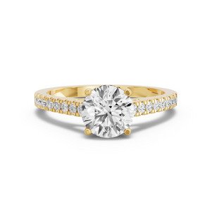 Image for Round Pave Basket Ring with Cathedral Pave band