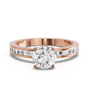 Image for Round Pave Basket Ring with Channel band
