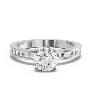 Image for Round Pave Basket Ring with Channel band
