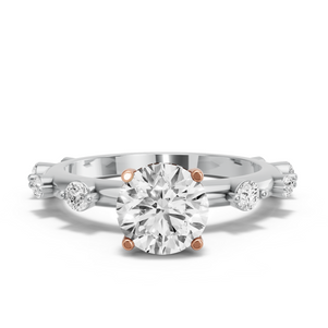 Image for Round Pave Basket Ring with Floating Station band