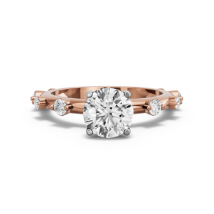 Image for Round Pave Basket Ring with Floating Station band