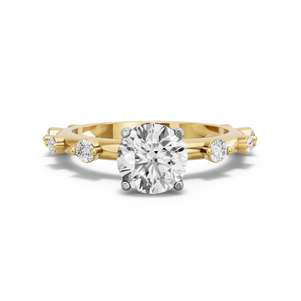 Image for Round Pave Basket Ring with Floating Station band