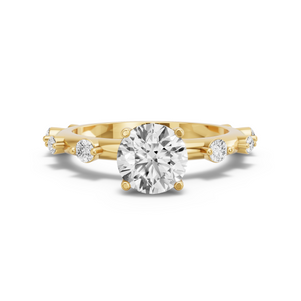 Image for Round Pave Basket Ring with Floating Station band