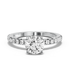 Image for Round Pave Basket Ring with French Pave band