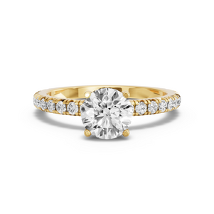 Image for Round Pave Basket Ring with French Pave band