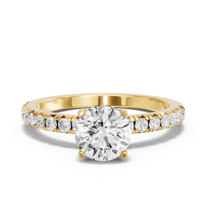 Image for Round Pave Basket Ring with French Pave band