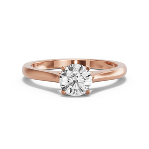 Image for Round Pave Basket Ring with Knife Edge Cathedral band