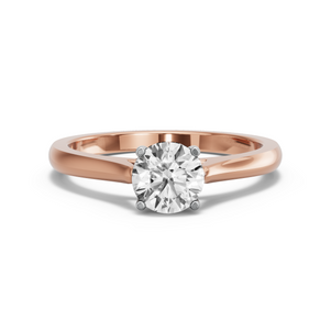 Image for Round Pave Basket Ring with Knife Edge Cathedral band