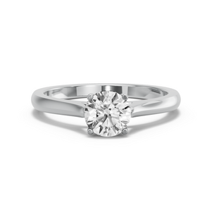 Image for Round Pave Basket Ring with Knife Edge Cathedral band