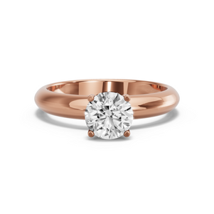 Image for Round Pave Basket Ring with Knife Edge Solitaire band