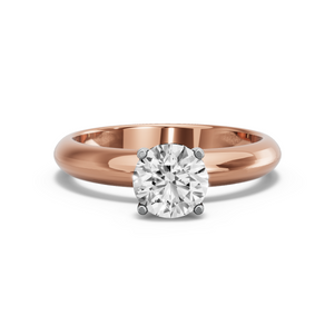 Image for Round Pave Basket Ring with Knife Edge Solitaire band