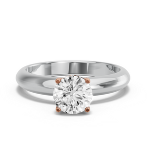 Image for Round Pave Basket Ring with Knife Edge Solitaire band