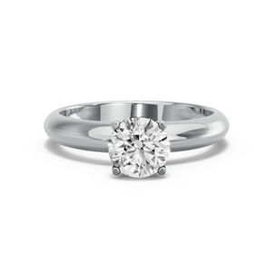 Image for Round Pave Basket Ring with Knife Edge Solitaire band